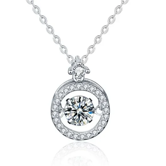 Certified 1/2 ct. t.w. Diamond Moissanite Dancing Necklace NEW - Picture 3 of 9